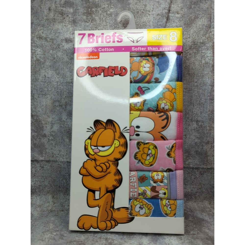 Nickelodeon Garfield Girls Underwear 7 Pack Briefs Size 8 NEW